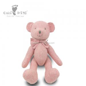 China ODM OEM Azo Free Custom Animal Toys Stuffed Striped Red Jonit Bear EN71 Cotton supplier