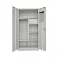 China Multifunctional KD Metal Wardrobe Closets With Hanger and Adjustable Shelves on sale