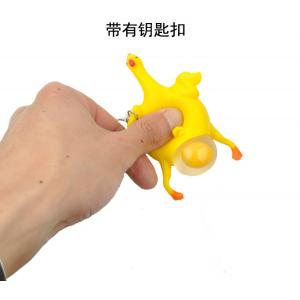 China Wholesale Decompression Laying Hen Toy Inflatable Fidget Toy Keychain Tricking toy supplier