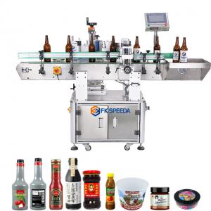 China Electric Driven Automatic Labeler for Oval Beverage Pet Round Glass Coding Bottle Jar supplier