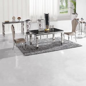 China Marble Luxury Modern Dining Tables Prismatic Table Leg 8 Seaters Home Furniture Silver supplier