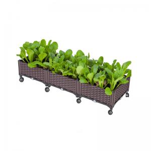 SGS Certified Urban Garden Plastic Planter On Wheels Fire Proof Easy To Assemble