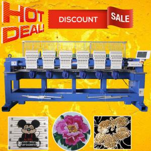 China 15 needle 6 head embroidery machine barudan type computer embroidery machine for cap t-shirt flat chenille sequin logo supplier