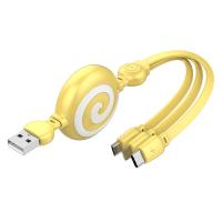 China Fashionable 3 In 1 Retractable USB Cable V8 Type C 8 Pin Port Fast Charging For IPhone on sale