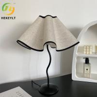 China Modern LED Bedside Table Lamp Petal Umbrella Type S-Bar Metal Bedroom Hotel Table Lamp on sale