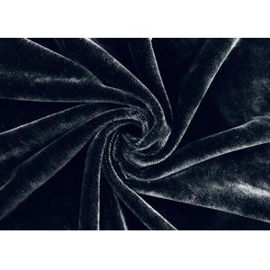 220GSM Fluffy Micro Velvet Fabric / Black Velvet Material 100% Polyester
