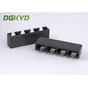 China Black plastic housing 1x4 ports right angle RJ45 connector combo modular jack supplier