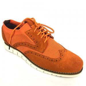 China Brown Suede Leather Mens Casual Flat Shoes , Lace Up Casual Sport Shoes wholesale