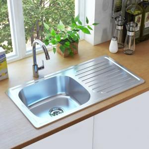 China Household Kitchen Stainless Steel Wash Hand Basin Single With Plate supplier