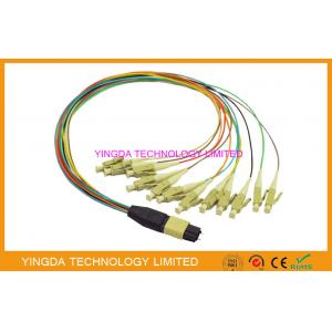 China High Density MTP MPO cable  - LC 12 Core Hydra Cable Assemblies Male Connectors With Guide Pins supplier