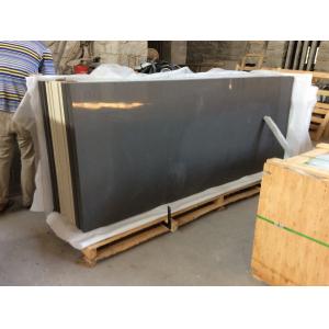 Honed Pure Black Granite Countertops / Kitchen Artificial Granite Worktops