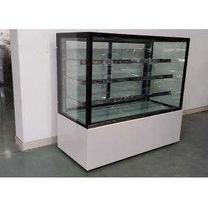 China Cold Square Glass Bakery Display Case 3 Tier 1500mm With White Marble Base supplier