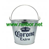 China Galvanized steel 5QT ice bucket with handle for Corona beer on sale