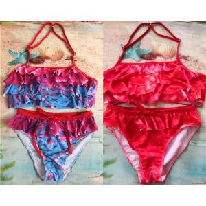 China Baby Girl Swimsuit Ruffle Tankini Bikini 2 Piece Swimwear Bikini supplier