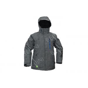 Colorful Mens Quilted Ski Jacket , Waterproof Mens Grey Ski Jacket