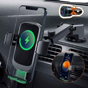 Qi 10W Magnetic 0.1S Wireless Car Charger Mount Overcurrent Protection