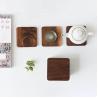 10x10x1.2cm Japanese Style Black Walnut Wood Coasters for Teapot and Cup Custom Made