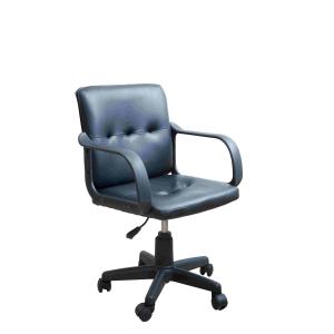 China Black Leather Home Office Computer Chair Mid Back With Nylon Armrest 8.6KG supplier