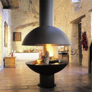 China French Style Hanging Wood Burning Stoves Ceiling Mounted Suspended Fireplace supplier