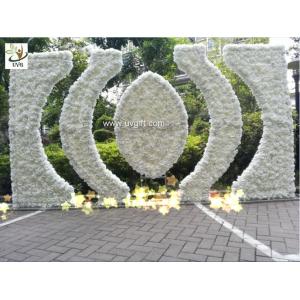 UVG luxury dream wedding flower arch in artificial rose and hydrangea for stage backdrop decoration CHR1146