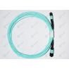 China 8 Cores OM3 Fiber Patch Cables , MPO To LC Cable Aqua Color Inner Ceramic Ferrule wholesale