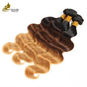 Factory Price Ombre Color 1b/4/27 Brazilian Virgin Hair Body Wave Bundles With Closure