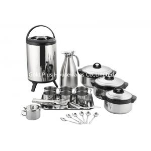 China 21pcs Kitchen cookware sets double wall vacuum thermos stainless steel soup pot heat insulation barrel mug and spoon set supplier