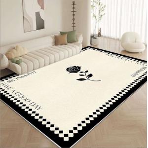 Fragrance Rectangle Living Room Floor Rugs Cashmere-Like Acrylic Yarns With Special Style