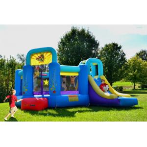 Blue Inflatable Pvc Bounceland Pop Star Slide Bounce House For Kids