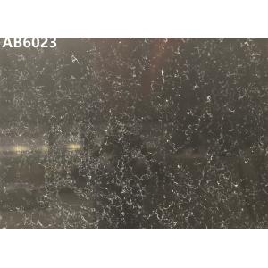 Polished / Honed Black Quartz Kitchen Countertops High Resistant To Scratch