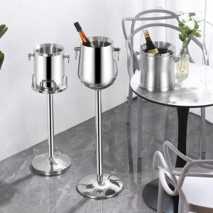 SS304 Champagne Ice Bucket With Stand Coffee Bar Equipment