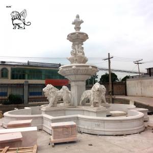 Marble Lion Water Fountain Statue Large Garden Fountain Outdoor Decoration