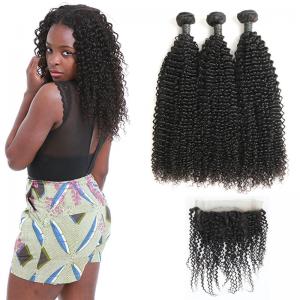 9A Peruvian Human Hair Extensions / 3 Bundles Of Virgin Peruvian Hair Kinky Wave