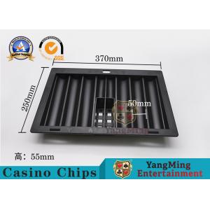 China Texas Hold’Em Poker Club 6 Rows Casino Chip Tray Float Gambling Table Dedicated Black Color Plastic Chip Carrier supplier