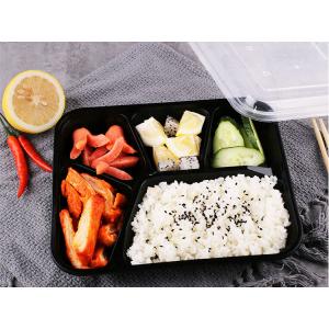 5-compartment microwave disposable plastic trays takeaway food with lid for fastfood