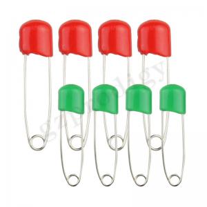 China Baby Carbon Steel Decorative Safety Pins Green And Yellow color supplier