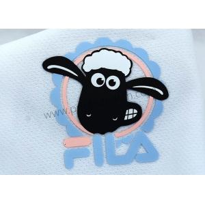 Embossed 2D Sheep Heat Transfer Clothing Labels SGS Approval