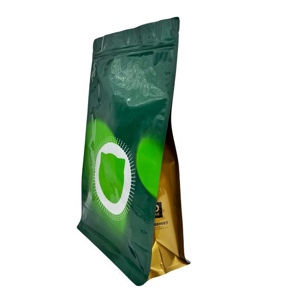 2.5kg Custom Design Heavy Duty Metallic Lining Block Flat Bottom Resealable Dry Pet Dog Food Packaging Bags with Ziplock