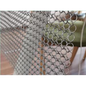 China Window Treatment Stainless Steel Ring Mesh Curtains , Metal Chainmail Mesh Drapery For Space Divider supplier