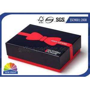 Custom Printed Rigid Paper Gift Box Blister Plastic Tray with Red Liner