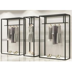 Iron Plating Black Clothing Wall Display Rack With Height 2.2 Meter