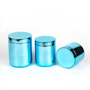 China Wide Mouth Metalized Chrome Plastic Powder Canister 100Ml-2000ml Jar With Lid supplier