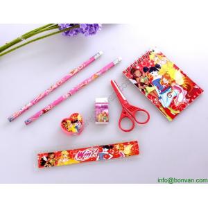 Promotional Cheap School Stationery Set for Kids with PVC Bag,personalized stationery set