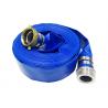 Blue Pvc Layflat Hose Aging Resistance For Water / Light Chemical Discharge