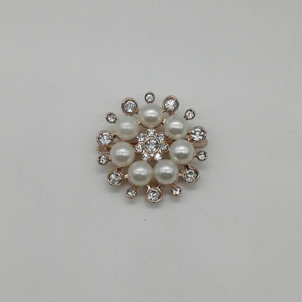 Pearl Flower Shoe Brooch Accessories , Zinc Alloy Small Shoe Clips Fashionable