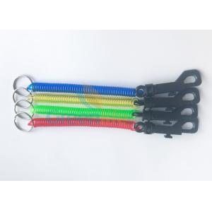 TPU Material Plastic Spring Tethers Customized With Black PP Snap Hook Key Ring