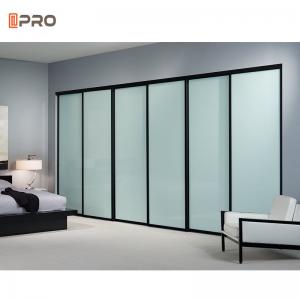 Soundproof Patio Pocket 96 X 80 Glass Sliding Doors Frameless Aluminum