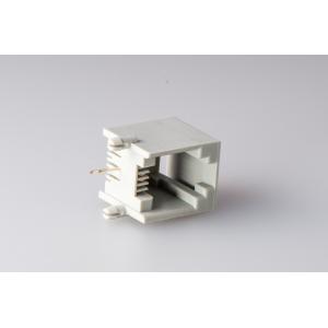 China Plastic RJ11 RJ45 Jack 90 Degree Female Connector  6P2C Single Port Phone Jack supplier