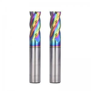 Rainbow Carbide DLC Coated End Mills Fresas CNC Milling Cutter For Aluminum/Copper