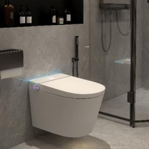 Smart Wall-Hung Toilet with Auto Flush Heated Seat Remote Control for Home or Office Elongated & Round Bowl Smart Toilets